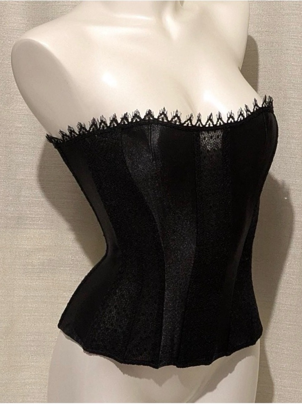 La Perla Strapless Black Lace Corset Top